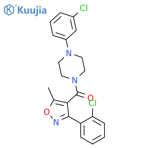 <br>(3-(2-chlorophenyl)-5-methylisoxazol-4-yl)(4-(3-chlorophenyl)piperazin-1-yl )methanone structure