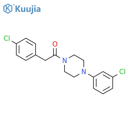 1-(3-chlorophenyl)-4-[(4-chlorophenyl)acetyl]piperazine structure