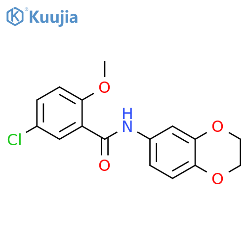 5-chloro-N-(2,3-dihydro-1,4-benzodioxin-6-yl)-2-methoxybenzamide structure
