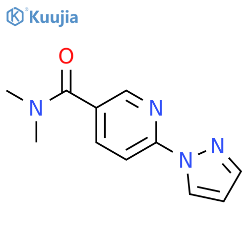 N,N-dimethyl-6-(1H-pyrazol-1-yl)pyridine-3-carboxamide structure