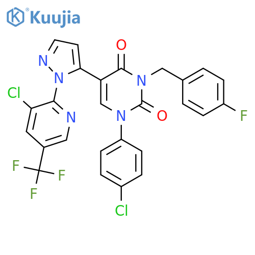 1-(4-CHLOROPHENYL)-5-(1-[3-CHLORO-5-(TRIFLUOROMETHYL)-2-PYRIDINYL]-1H-PYRAZOL-5-YL)-3-(4-FLUOROBENZYL)-2,4(1H,3H)-PYRIMIDINEDIONE structure