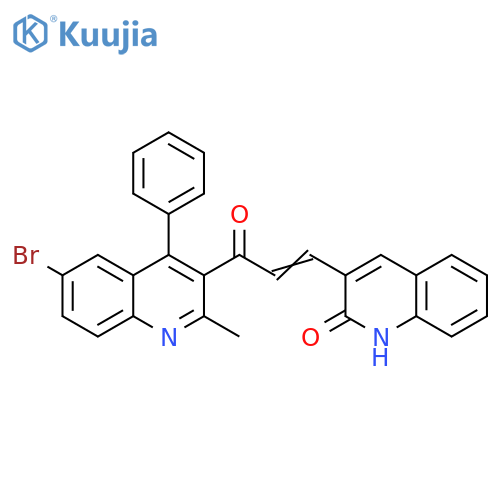 3-(1E)-3-(6-bromo-2-methyl-4-phenylquinolin-3-yl)-3-oxoprop-1-en-1-yl-1,2-dihydroquinolin-2-one structure