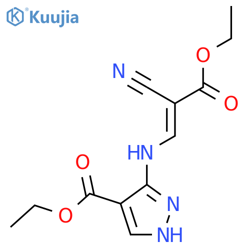 (E/Z)-3-(2-Cyano-3-ethoxy-3-oxo-1-propenyl)amino-1H-Pyrazole-4-carboxylic Acid Ethyl Ester structure