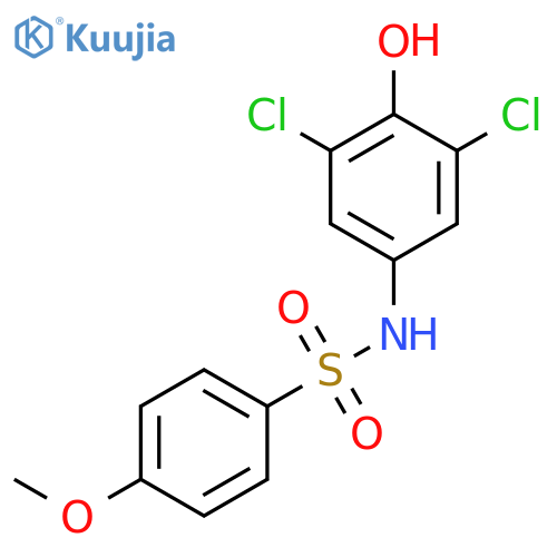 N-(3,5-dichloro-4-hydroxyphenyl)-4-methoxybenzene-1-sulfonamide structure