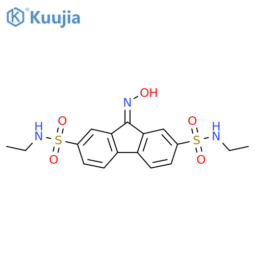 N2,N7-diethyl-9-(hydroxyimino)-9H-fluorene-2,7-disulfonamide structure
