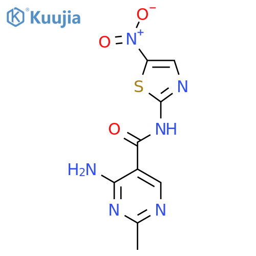 4-Amino-2-methyl-N-(5-nitro-1,3-thiazol-2-yl)pyrimidine-5-carboxamide structure