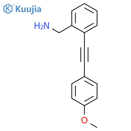 Benzenemethanamine, 2-[(4-methoxyphenyl)ethynyl]- structure