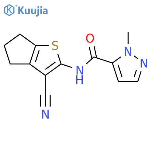 <br>2-Methyl-2H-pyrazole-3-carboxylic acid (3-cyano-5,6-dihydro-4H-cyclopenta[b ]thiophen-2-yl)-amide structure