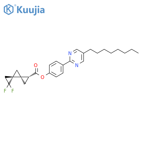 Dispiro[2.0.2.1]heptane-1-carboxylic acid, 5,5-difluoro-,4-(5-octyl-2-pyrimidinyl)phenyl ester, (1R,3S,4S)- structure
