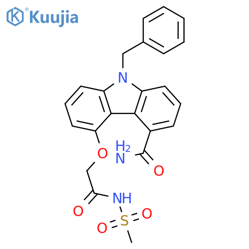 9H-Carbazole-4-carboxamide,5-[2-[(methylsulfonyl)amino]-2-oxoethoxy]-9-(phenylmethyl)- structure
