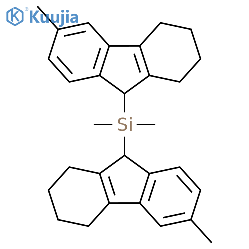 Silane, dimethylbis(2,3,4,9-tetrahydro-6-methyl-1H-fluoren-9-yl)- structure