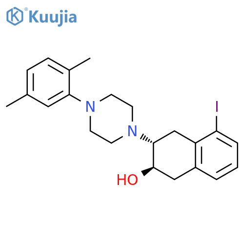 2-Naphthalenol,3-[4-(2,5-dimethylphenyl)-1-piperazinyl]-1,2,3,4-tetrahydro-5-iodo-,(2R,3R)-rel- structure