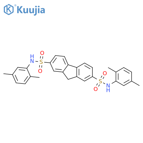 N2,N7-Bis(2,5-dimethylphenyl)-9H-fluorene-2,7-disulfonamide structure
