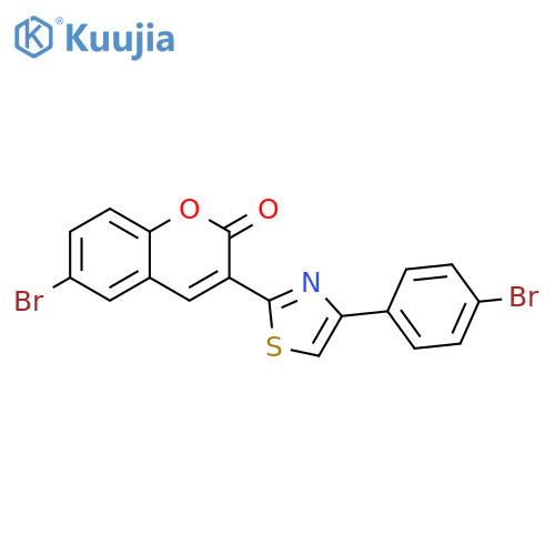 2H-1-Benzopyran-2-one, 6-bromo-3-[4-(4-bromophenyl)-2-thiazolyl]- structure