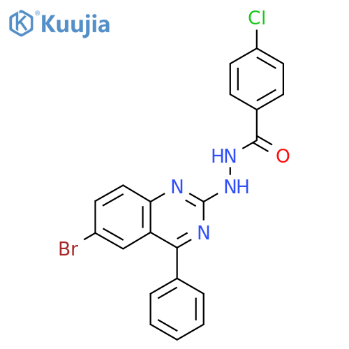 N'-(6-bromo-4-phenylquinazolin-2-yl)-4-chlorobenzohydrazide structure