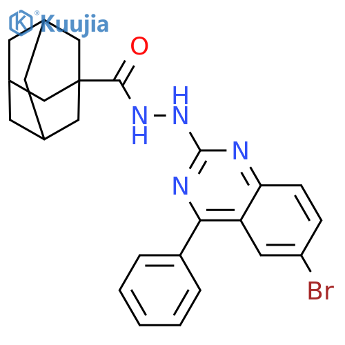 N'-(6-bromo-4-phenylquinazolin-2-yl)adamantane-1-carbohydrazide structure