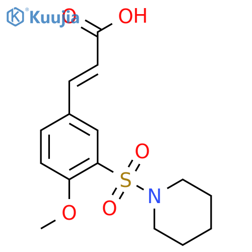 (2E)-3-4-methoxy-3-(piperidine-1-sulfonyl)phenylprop-2-enoic acid structure