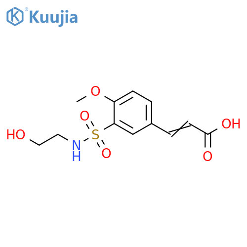 (2E)-3-{3-(2-hydroxyethyl)sulfamoyl-4-methoxyphenyl}prop-2-enoic acid structure