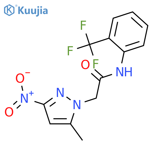 2-(5-methyl-3-nitro-1H-pyrazol-1-yl)-N-2-(trifluoromethyl)phenylacetamide structure