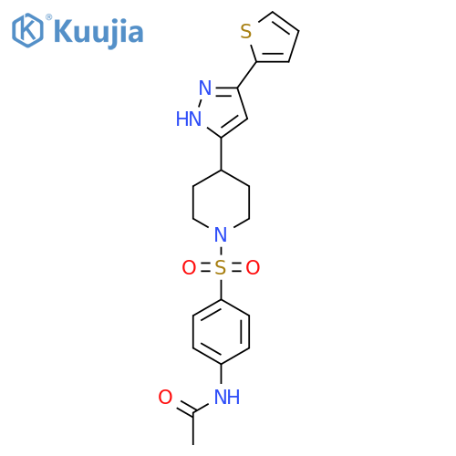 N-[4-({4-[3-(2-Thienyl)-1H-pyrazol-5-yl]piperidino}sulfonyl)phenyl]acetamide structure