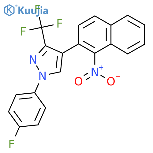 1-(4-fluorophenyl)-4-(1-nitronaphthalen-2-yl)-3-(trifluoromethyl)-1H-pyrazole structure