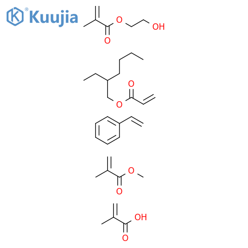 2-Propenoic acid,2-methyl-,polymer with ethyenylbenzene,2-ethylhexyl 2-propenoate,2-hydroxyethyl 2-methyl-2-propenoate and methyl 2-methyl-2-propenoate structure