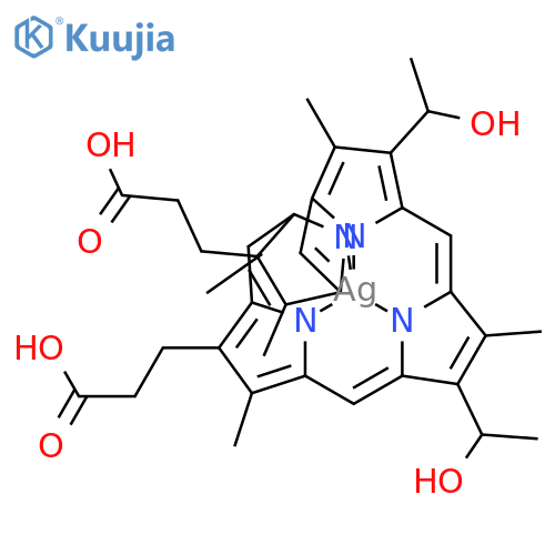 3-[(1z,4z,10z,14z)-18-(2-carboxyethyl)-8,13-bis(1-hydroxyethyl)-3,7,12,17-tetramethylporphyrin-21,22,23,24-tetraid-2-yl]propanoic Acid;silver structure