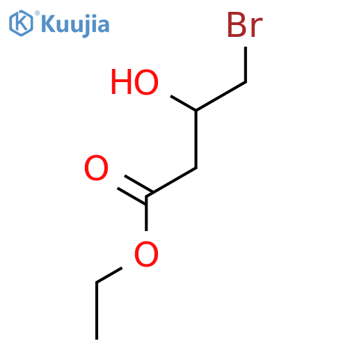 Butanoic acid, 4-bromo-3-hydroxy-, ethyl ester structure
