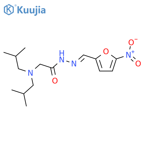 2-[bis(2-methylpropyl)amino]-N'-[(E)-(5-nitrofuran-2-yl)methylidene]acetohydrazide (non-preferred name) structure
