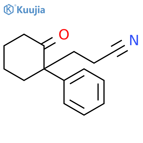 Cyclohexanepropanenitrile,2-oxo-1-phenyl- structure