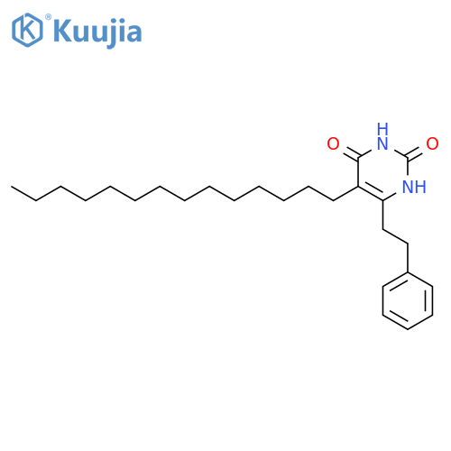 2,4(1H,3H)-PYRIMIDINEDIONE, 6-(2-PHENYLETHYL)-5-TETRADECYL- structure