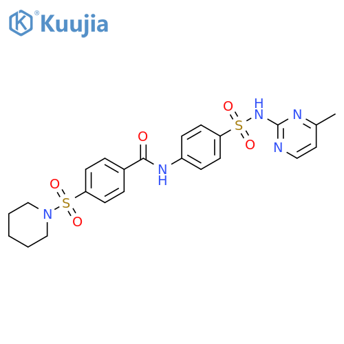 N-{4-(4-methylpyrimidin-2-yl)sulfamoylphenyl}-4-(piperidine-1-sulfonyl)benzamide structure