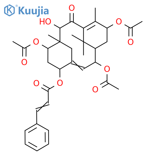 2alpha,7beta,13alpha-Triacetoxy-5alpha-cinnamoyloxy-9beta-hydroxy-2(3-->20)abeotaxa-4(20),11-dien-10-one structure