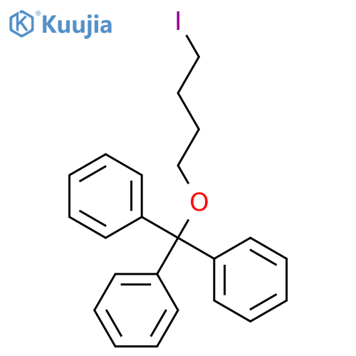 Benzene, 1,1',1''-[(4-iodobutoxy)methylidyne]tris- structure