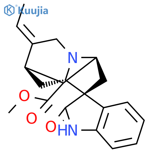 Methyl (1'R,3S,3'S,6'S,9'Z)-9'-ethylidene-2-oxospiro[1H-indole-3,5'-7-azatricyclo[4.3.1.03,7]decane]-2'-carboxylate structure