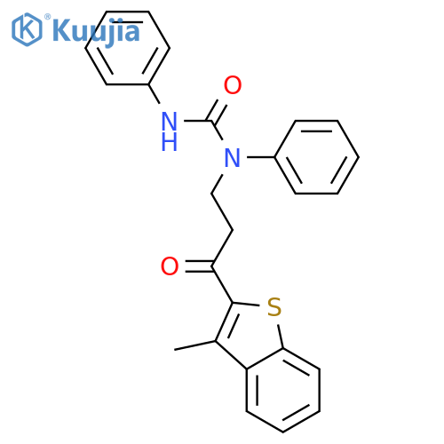 Urea, N-[3-(3-methylbenzo[b]thien-2-yl)-3-oxopropyl]-N,N'-diphenyl- structure