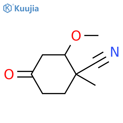 Cyclohexanecarbonitrile,2-methoxy-1-methyl-4-oxo- structure