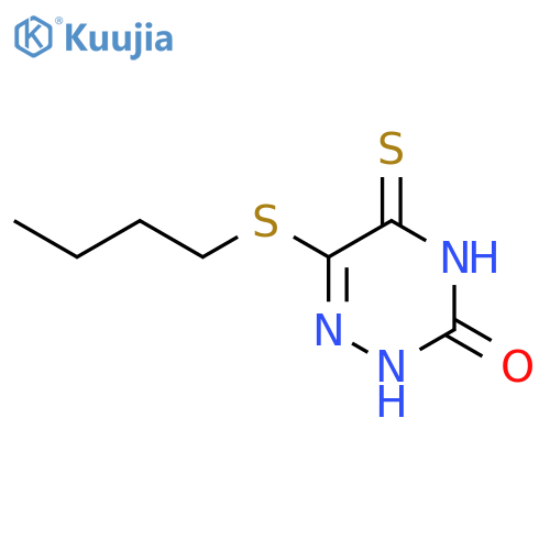 1,2,4-Triazin-3(2H)-one,6-(butylthio)-4,5-dihydro-5-thioxo- structure