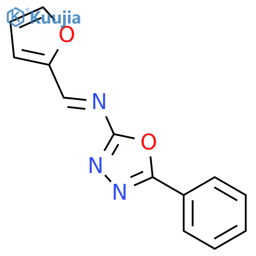1,3,4-Oxadiazol-2-amine, N-(2-furanylmethylene)-5-phenyl- structure