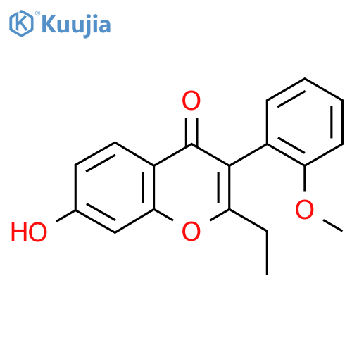 2-ethyl-7-hydroxy-3-(2-methoxyphenyl)-4H-chromen-4-one structure
