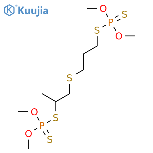 S-(3-methoxy-5-methyl-3-sulfido-2-oxa-4,7-dithia-3lambda~5~-phosphadecan-10-yl) O,O-dimethyl phosphorodithioate structure
