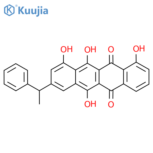1,6,10,11-Tetrahydroxy-8-(alpha-methylbenzyl)-5,12-naphthacenedione structure