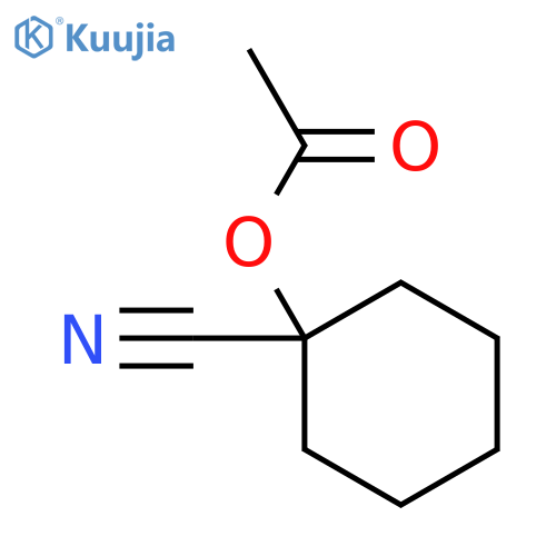 cyclohexanecarbonitrile, 1-hydroxy-, acetate structure