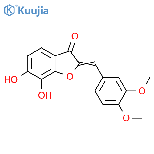 (2Z)-2-[(3,4-dimethoxyphenyl)methylidene]-6,7-dihydroxy-1-benzofuran-3-one structure
