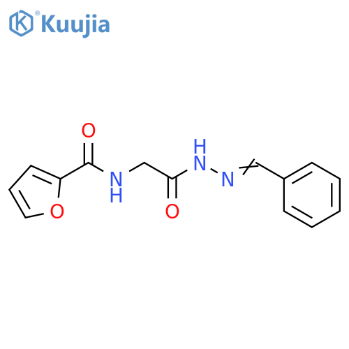 N-({N'-(1E)-phenylmethylidenehydrazinecarbonyl}methyl)furan-2-carboxamide structure