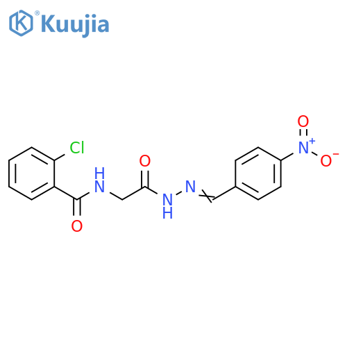 2-chloro-N-({N'-(1E)-(4-nitrophenyl)methylidenehydrazinecarbonyl}methyl)benzamide structure