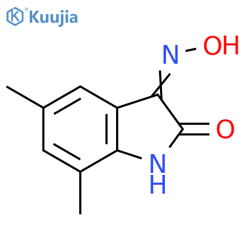 3-(hydroxyimino)-5,7-dimethyl-2,3-dihydro-1H-indol-2-one structure