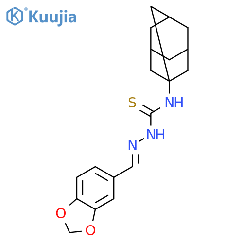 1-(1-adamantyl)-3-[(e)-1,3-benzodioxol-5-ylmethylideneamino]thiourea structure