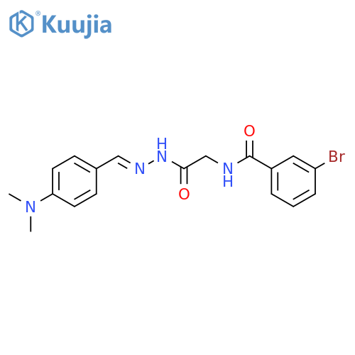 <br>3-Bromo-N-(2-(2-(4-(dimethylamino)benzylidene)hydrazinyl)-2-oxoethyl)benzam ide structure