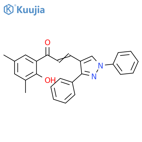 2-Propen-1-one,3-(1,3-diphenyl-1H-pyrazol-4-yl)-1-(2-hydroxy-3,5-dimethylphenyl)- structure